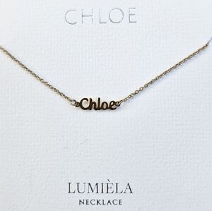 🌸 CHLOE Script Name Chain Goldtone Necklace 🌸